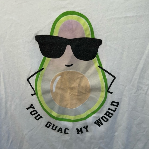 WHIMSICAL, adorable Avocado 🥑 T Shirt. Tongue in cheek,Play on words. Like new - Picture 2 of 4